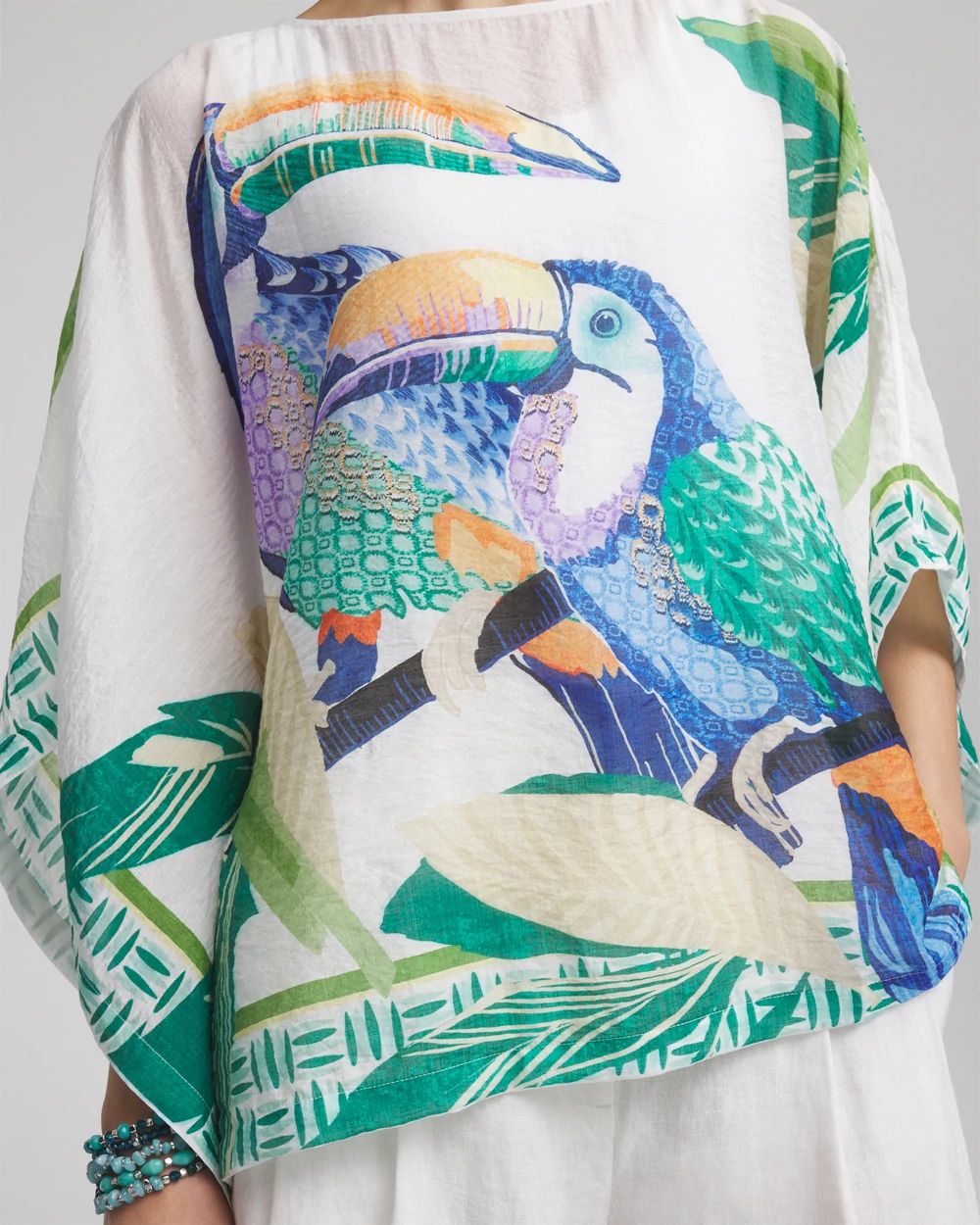 Island Motif Poncho | Chico's